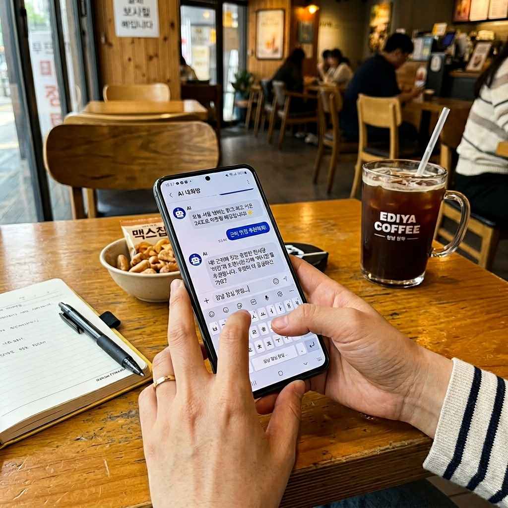 AI 챗봇과 상호작용하는 모습