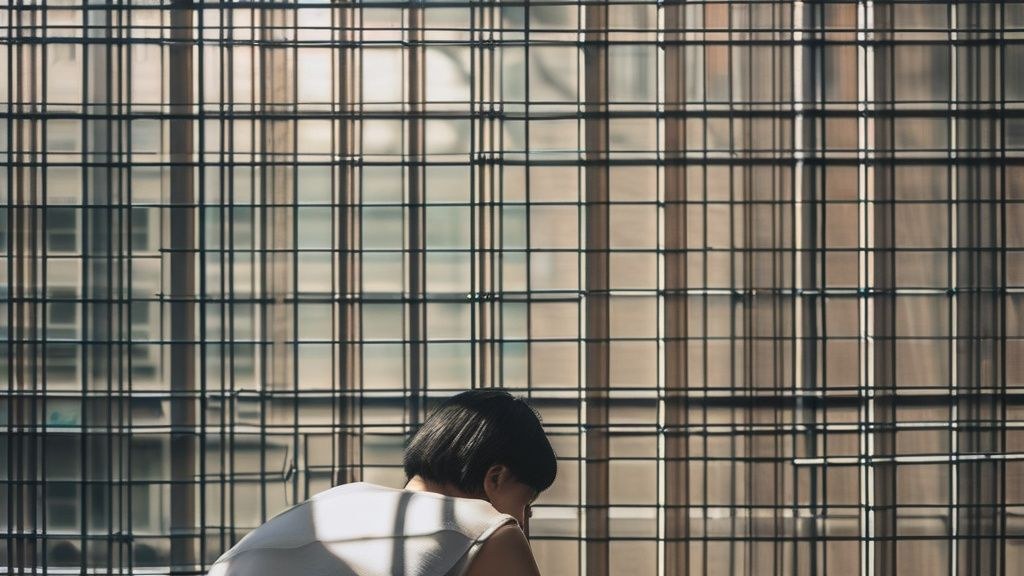 한국 가정집 거실에서 태블릿 PC로 웹툰을 감상하는 젊은 여성